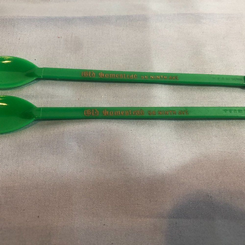 VINTAGE LOT of 2 Old Homestead 56 Ninth Ave Swizzle Stir Sticks #F62